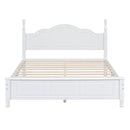 3-Pieces Bedroom Sets,Queen Size Wood Platform Bed  and Two Nightstands-White