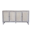 Accent Cabinet 4 Door Wooden Cabinet Sideboard Buffet Server Cabinet Storage Cabinet, for Living Room, Entryway, Hallway, Office, Kitchen and Dining Room, Natural Wood Wash