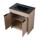 30 Inch Freestanding Bathroom Vanity with Black Ceramic Sink & 2 Soft-Close Cabinet Doors (BVB02430PLO-BL9075BK),W1286S00019
