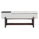 TREXM Farmhouse Upholstered Storage Bench with Hidden Compartment - Espresso