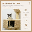 38" Cat Tree for Indoor Cats, Cat Tower with Scratching Posts, Ramp, Condo, Toy Balls, Platform, Bed, Ramp, Beige