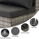 7 Piece Outdoor PE Wicker Furniture Set, Patio Black Rattan Sectional Sofa Couch with Washable Cushions