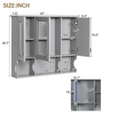 Wall Mounted Bathroom Medicine Wall Cabinet With Mirror & Open Shelves by Unique Piece Furniture