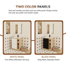 Freestanding Bathroom Vanity With Thin Rim Sink, Single Door With 4 Tier Open Shelves - Light Oak / White