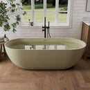 [69X30-Inch] Nuvia Freestanding Oval Stone Resin Soaking Tub With Overflow Drain (SAK35786)