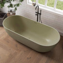 [69X30-Inch] Nuvia Freestanding Oval Stone Resin Soaking Tub With Overflow Drain (SAK35786)