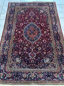 Antique Persian Kashan Debir Rug – 4’3” x 6’4” – Circa 1920s – Hand-Knotted Fine Wool