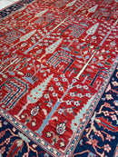 Handwoven Soumak Multicolor Wool Area Rug – 8’ x 10’