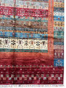 Afghani Khorjin Wool Rug – 7' x 9'10" – Vibrant Geometric & Tribal Patterns