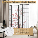 6 Feet Folding Decorative Oriental Privacy Screen with Plum Blossom Design-White by LJGDeals