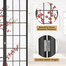 6 Feet Folding Decorative Oriental Privacy Screen with Plum Blossom Design-White by LJGDeals