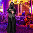 6ft Halloween Animatronics Standing Witch with Light Up Eyes and Magical Ball by LJGDeals