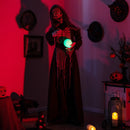 6ft Halloween Animatronics Standing Witch with Light Up Eyes and Magical Ball by LJGDeals