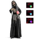 6ft Halloween Animatronics Standing Witch with Light Up Eyes and Magical Ball by LJGDeals