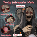 6ft Halloween Animatronics Standing Witch with Light Up Eyes and Magical Ball by LJGDeals