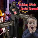 6ft Halloween Animatronics Standing Witch with Light Up Eyes and Magical Ball by LJGDeals