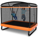 6 Feet Kids Entertaining Trampoline with Swing Safety Fence-Orange
