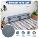 6 Feet Plastic Folding Bench Portable Seat with Handle and Lock-Gray