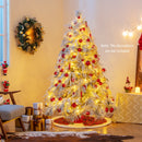 4.5/6/7 Feet Pre-Lit Snow Flocked Christmas Tree with Warm White LED Lights