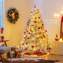 4.5/6/7 Feet Pre-Lit Snow Flocked Christmas Tree with Warm White LED Lights by LJGDeals