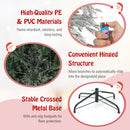 4.5/6/7 Feet Pre-Lit Snow Flocked Christmas Tree with Warm White LED Lights