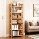 Tall Bamboo Bookshelf – Adjustable Shelves, Narrow Freestanding Storage Rack by 2Dropme