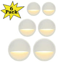 DLA02 6-Pack 2W Low Voltage 2700K Warm White Integrated LED Outdoor Half Moon Deck Lights Package, 12V LED Step Patio Landscape Lights