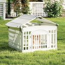 6-Panel Plastic Dog Playpen 24 Inch Indoor Outdoor Pet Fence with Locking Door-White by LJGDeals