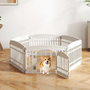 6-Panel Plastic Dog Playpen 24 Inch Indoor Outdoor Pet Fence with Locking Door-White by LJGDeals