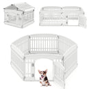 6-Panel Plastic Dog Playpen 24 Inch Indoor Outdoor Pet Fence with Locking Door-White by LJGDeals