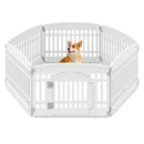 6-Panel Plastic Dog Playpen 24 Inch Indoor Outdoor Pet Fence with Locking Door-White by LJGDeals