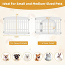 6-Panel Plastic Dog Playpen 24 Inch Indoor Outdoor Pet Fence with Locking Door-White by LJGDeals
