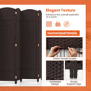 6-Panel Room Divider 5.6 FT Tall Folding Privacy Screen with Hand-woven Texture