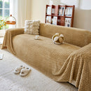 Thick Plush Non-Slip Sofa Throw Cover, Warm Soft Faux Fur Couch Protector for Winter
