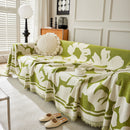 Chenille Floral Soft Thick Reversible Blanket Covers for Couch, Couch Protector Blanket Cover Sofa