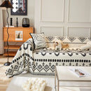 Boho Geometric Chenille Throw Sofa Cover Soft Textured Decorative Couch Blanket