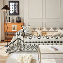 Boho Geometric Chenille Throw Sofa Cover Soft Textured Decorative Couch Blanket
