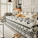 Boho Geometric Chenille Throw Sofa Cover Soft Textured Decorative Couch Blanket