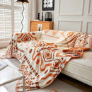 Boho Geometric Chenille Throw Sofa Cover Soft Textured Decorative Couch Blanket