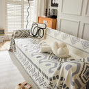 Boho Geometric Chenille Throw Sofa Cover Soft Textured Decorative Couch Blanket