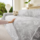 Tropical Botanical Leaf Texture Furniture Protector Blanket Soft Breathable Sofa Cover