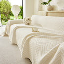 Three Layer Woven Soft Breathable Sofa Cover Blanket, Textured Chevron Couch Cover
