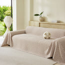 Three Layer Woven Soft Breathable Sofa Cover Blanket, Textured Chevron Couch Cover