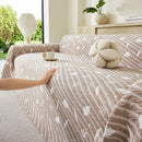 Soft Breathable Sofa Cover Blanket,Botanical Embossed Furniture Protector Throw Cover