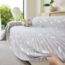 Soft Breathable Sofa Cover Blanket,Botanical Embossed Furniture Protector Throw Cover