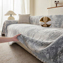 Soft Chenille Sofa Cover, Textured Abstract Couch Protector Cover with Vintage Pattern