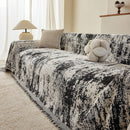 Soft Chenille Sofa Cover, Textured Abstract Couch Protector Cover with Vintage Pattern