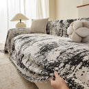 Soft Chenille Sofa Cover, Textured Abstract Couch Protector Cover with Vintage Pattern