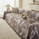 Soft Chenille Sofa Cover, Textured Abstract Couch Protector Cover with Vintage Pattern