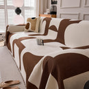 Modern Abstract Chenille Sofa Cover, Large Soft Throw Blanket with Tassels for Couch